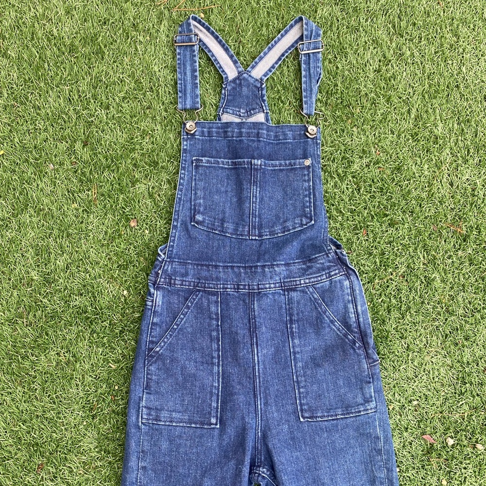 H&M Coachella jean flared overalls